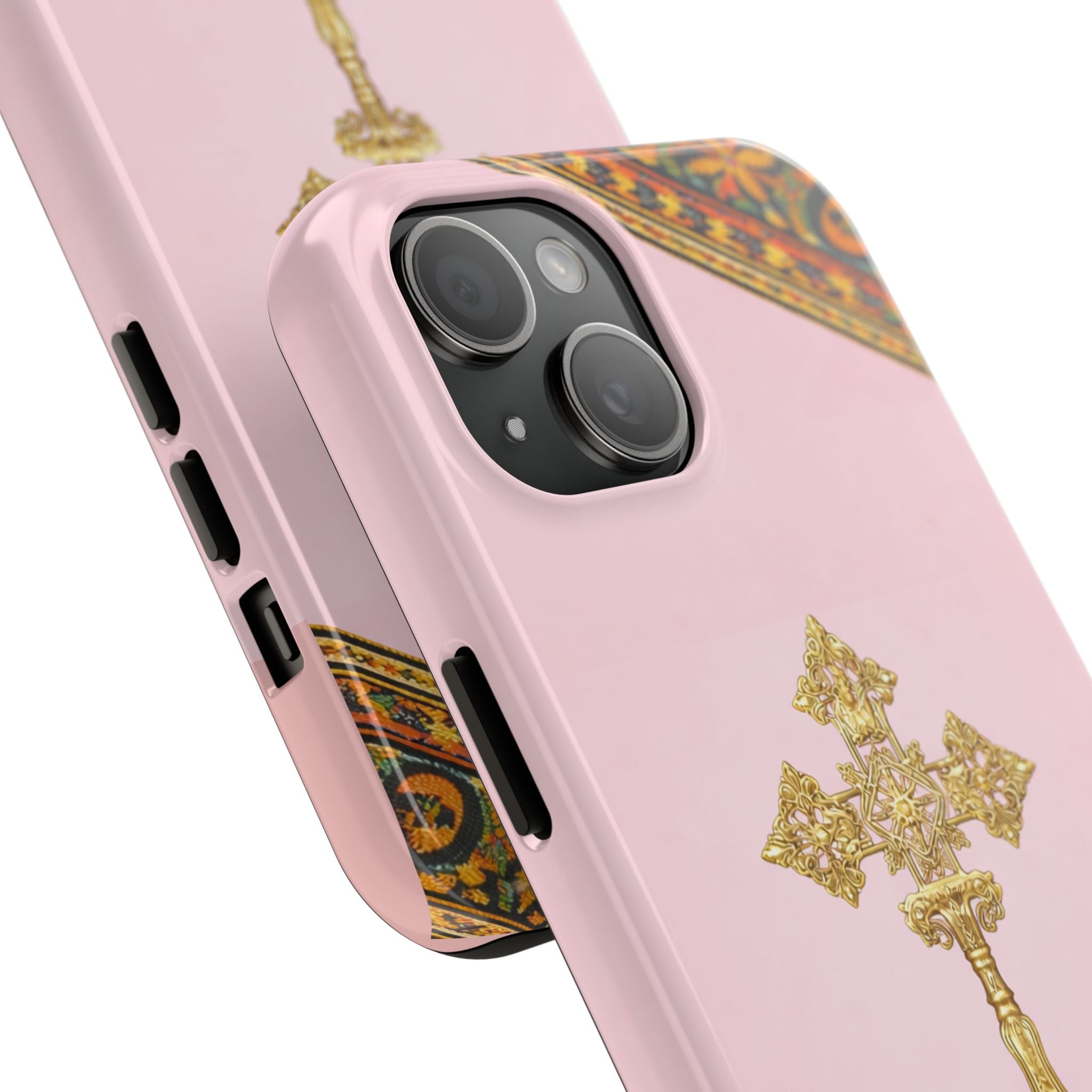 Pink Ethiopian Cross Phone Case 🇪🇹 | Orthodox Christian Tough iPhone Case  | Habesha Design