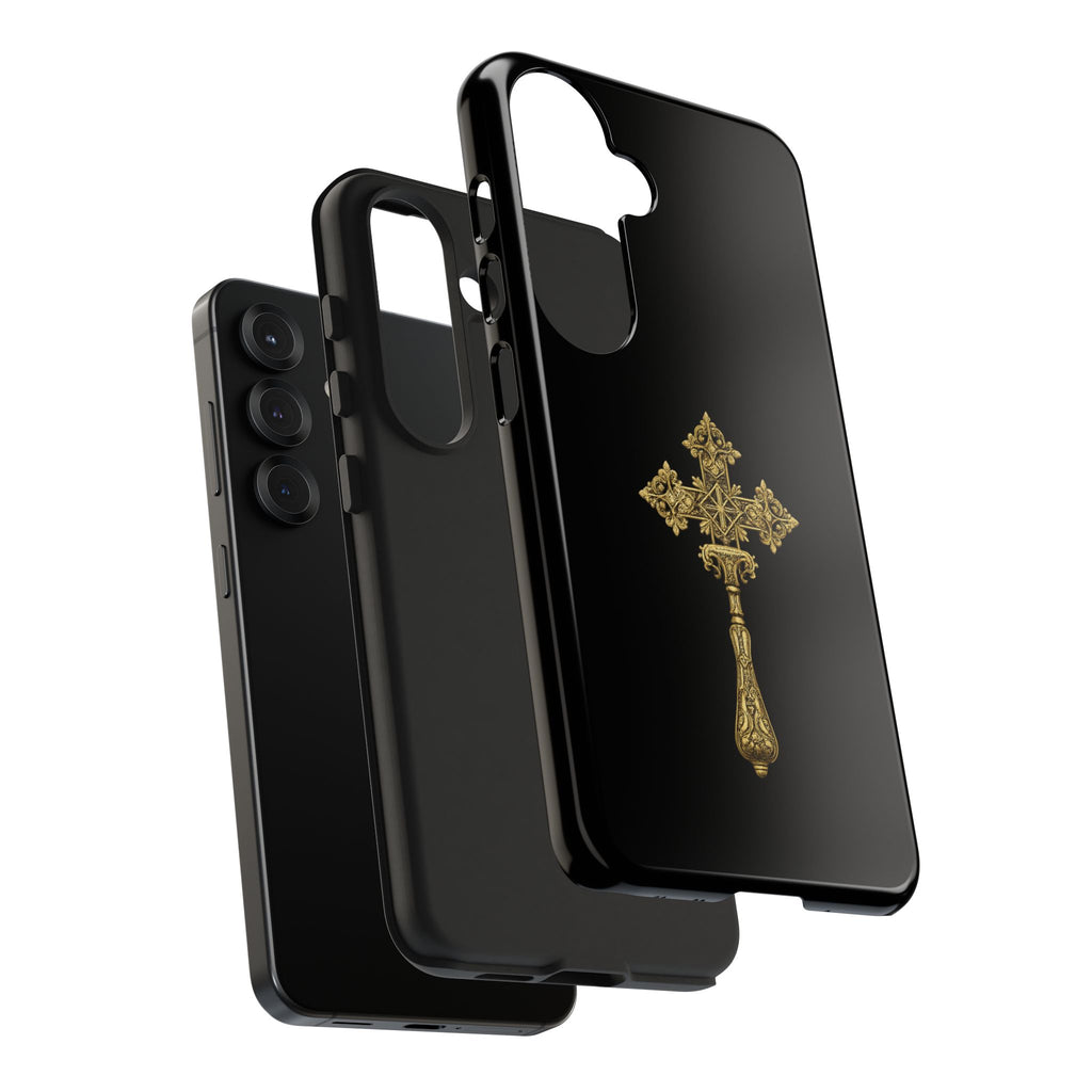 Black & Gold Ethiopian Cross Tough Case