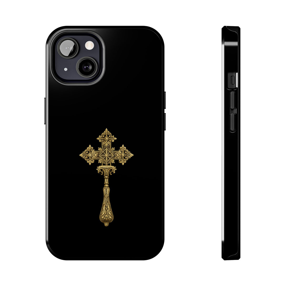 Black & Gold Ethiopian Cross Tough Case – phone case view 9