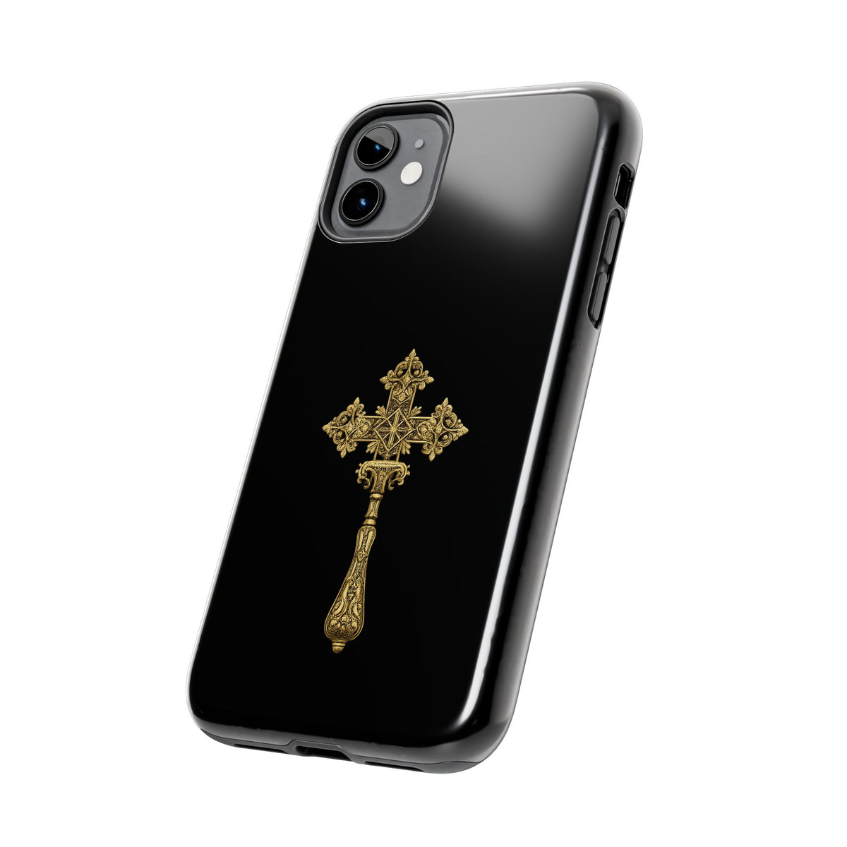 Black & Gold Ethiopian Cross Tough Case – phone case view 37