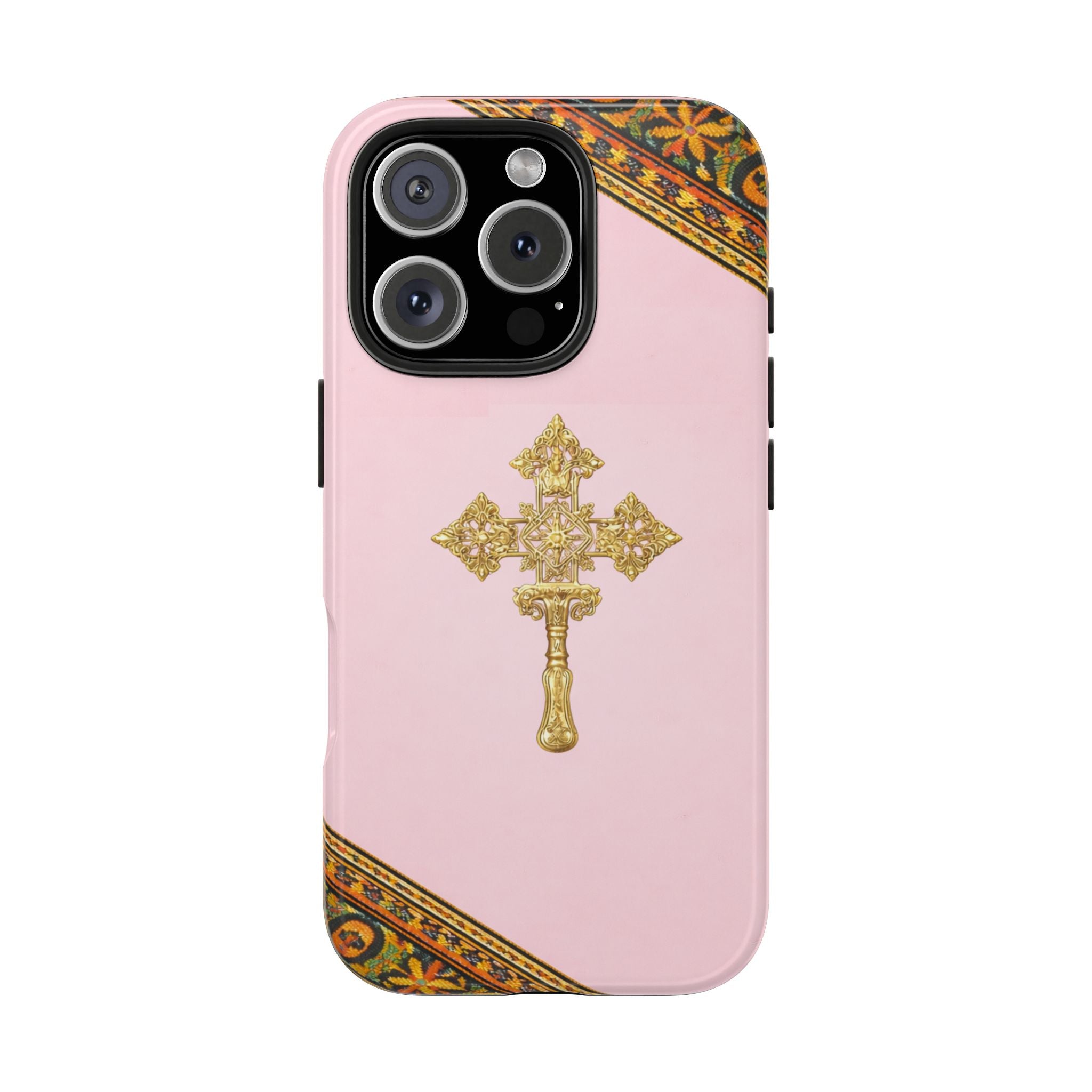 Pink Ethiopian Cross Phone Case 🇪🇹 | Orthodox Christian Tough iPhone Case  | Habesha Design