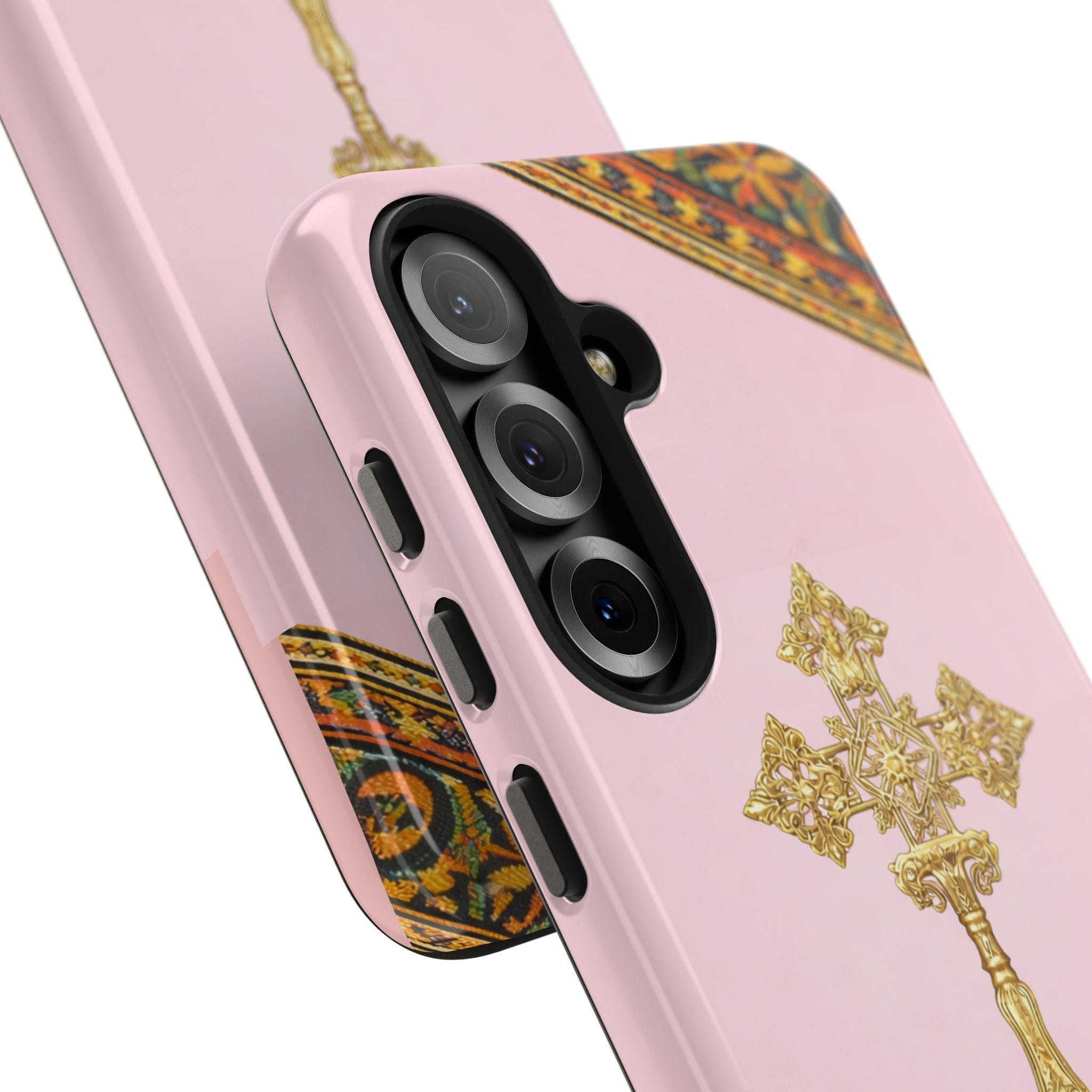Pink Ethiopian Cross Phone Case 🇪🇹 | Orthodox Christian Tough iPhone Case  | Habesha Design