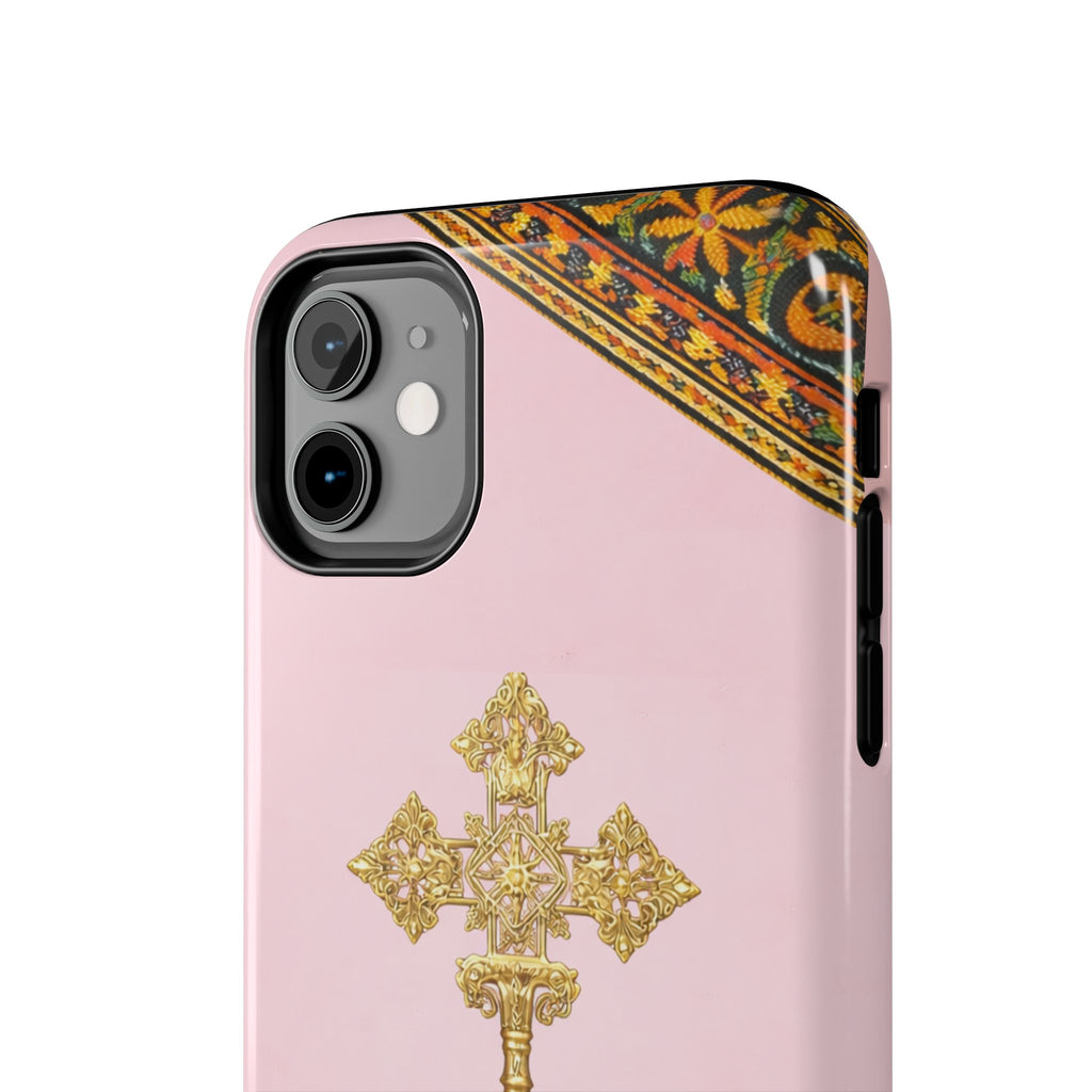Pink Ethiopian Cross Phone Case 🇪🇹 | Orthodox Christian Tough iPhone Case  | Habesha Design