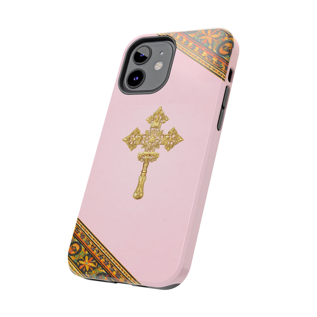 Pink Ethiopian Cross Phone Case 🇪🇹 | Orthodox Christian Tough iPhone Case  | Habesha Design
