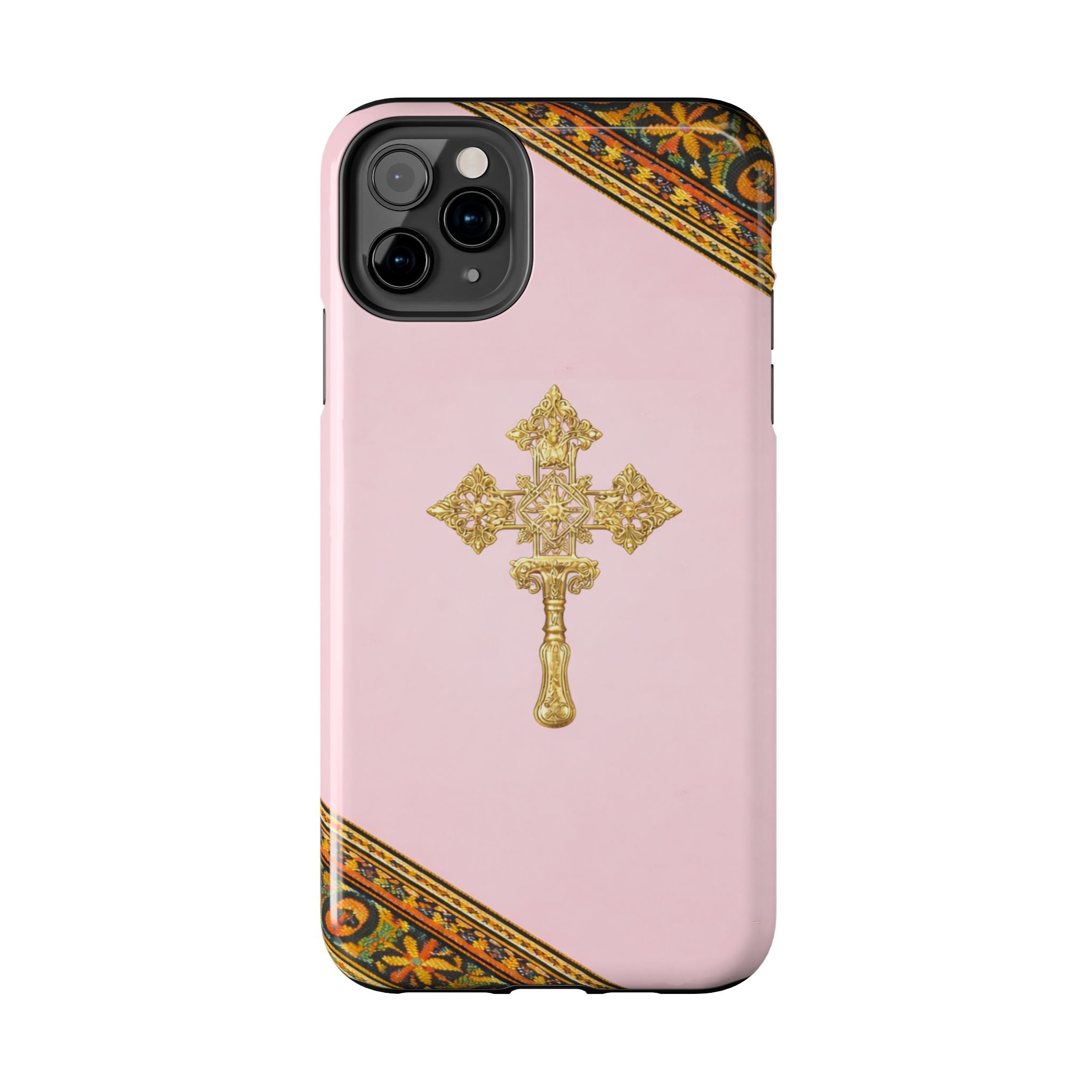 Pink Ethiopian Cross Phone Case 🇪🇹 | Orthodox Christian Tough iPhone Case  | Habesha Design
