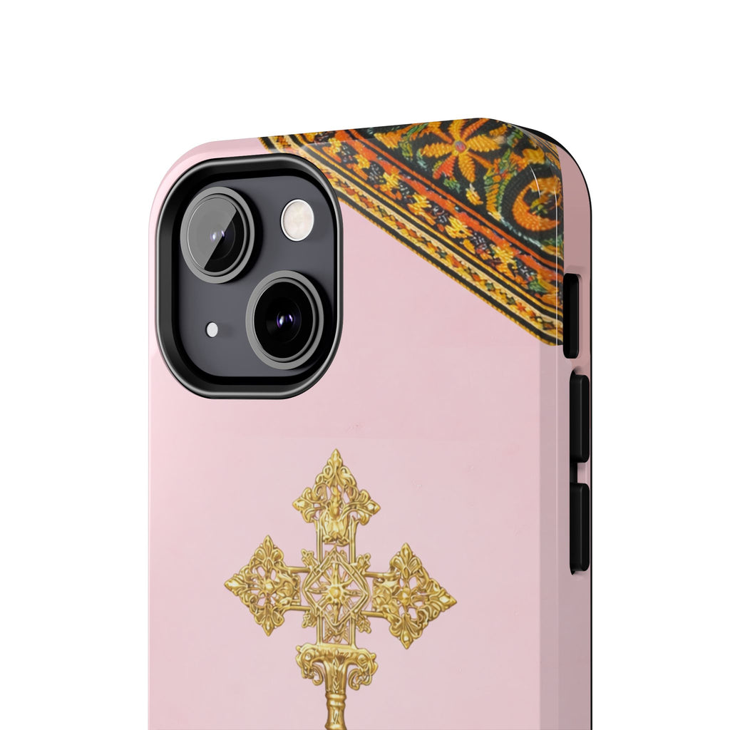 Pink Ethiopian Cross Phone Case 🇪🇹 | Orthodox Christian Tough iPhone Case  | Habesha Design