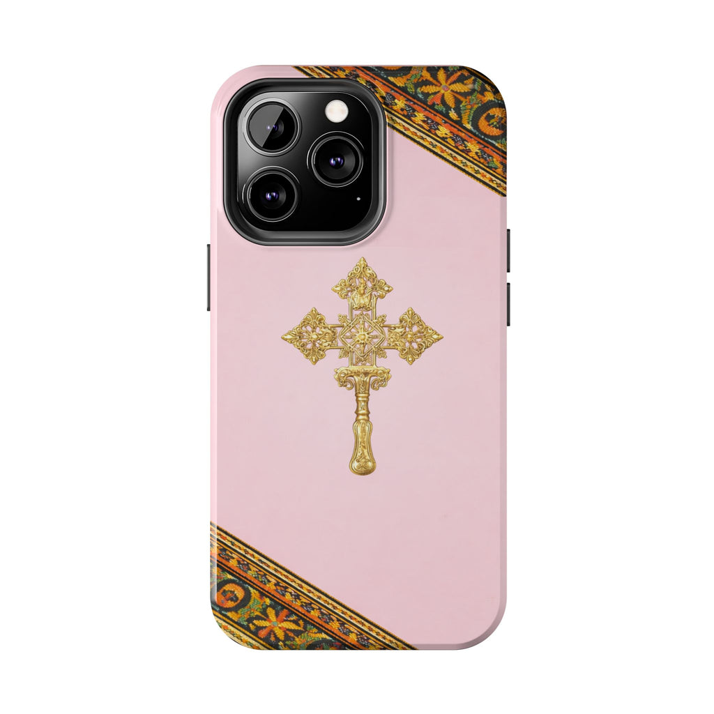 Pink Ethiopian Cross Phone Case 🇪🇹 | Orthodox Christian Tough iPhone Case  | Habesha Design