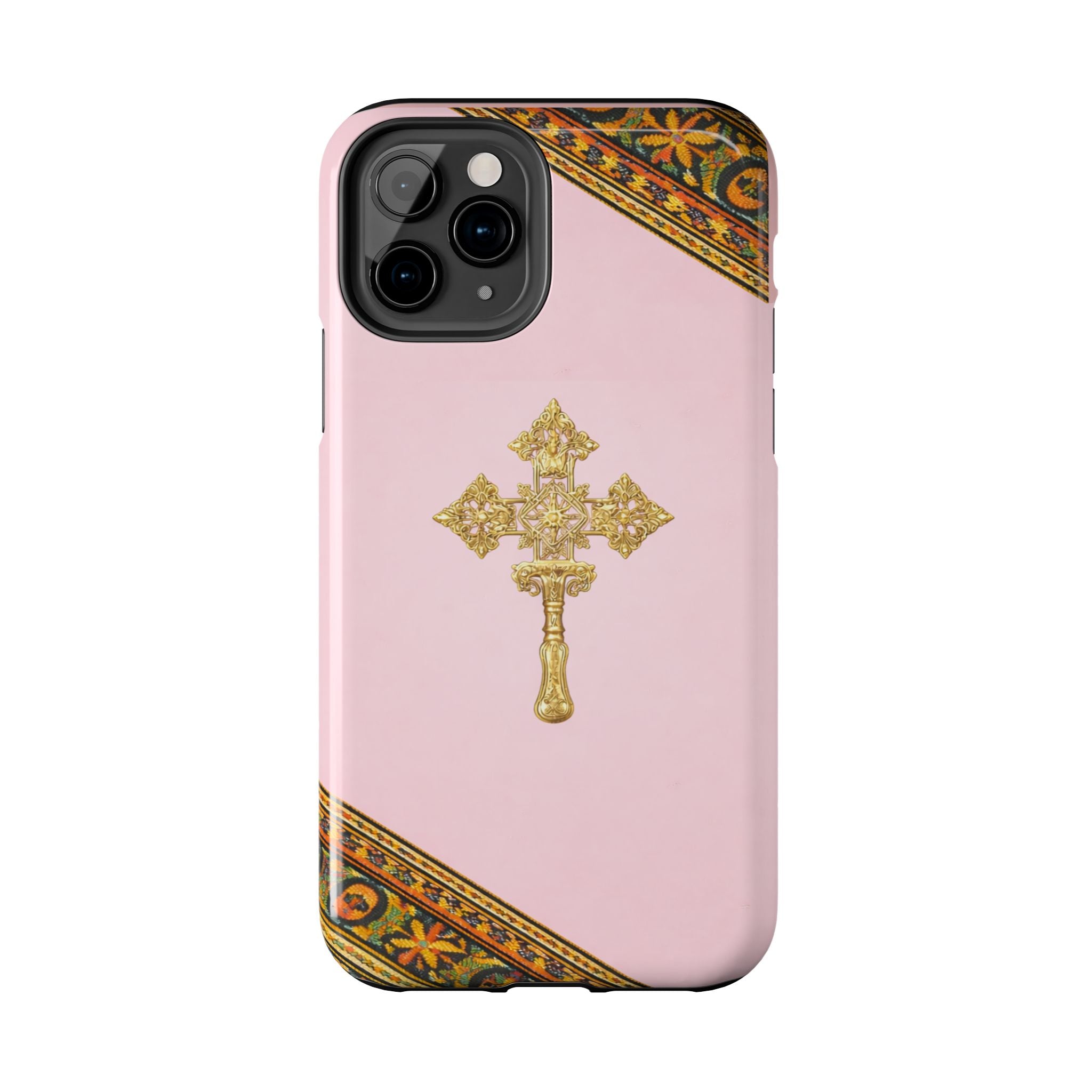 Pink Ethiopian Cross Phone Case 🇪🇹 | Orthodox Christian Tough iPhone Case  | Habesha Design