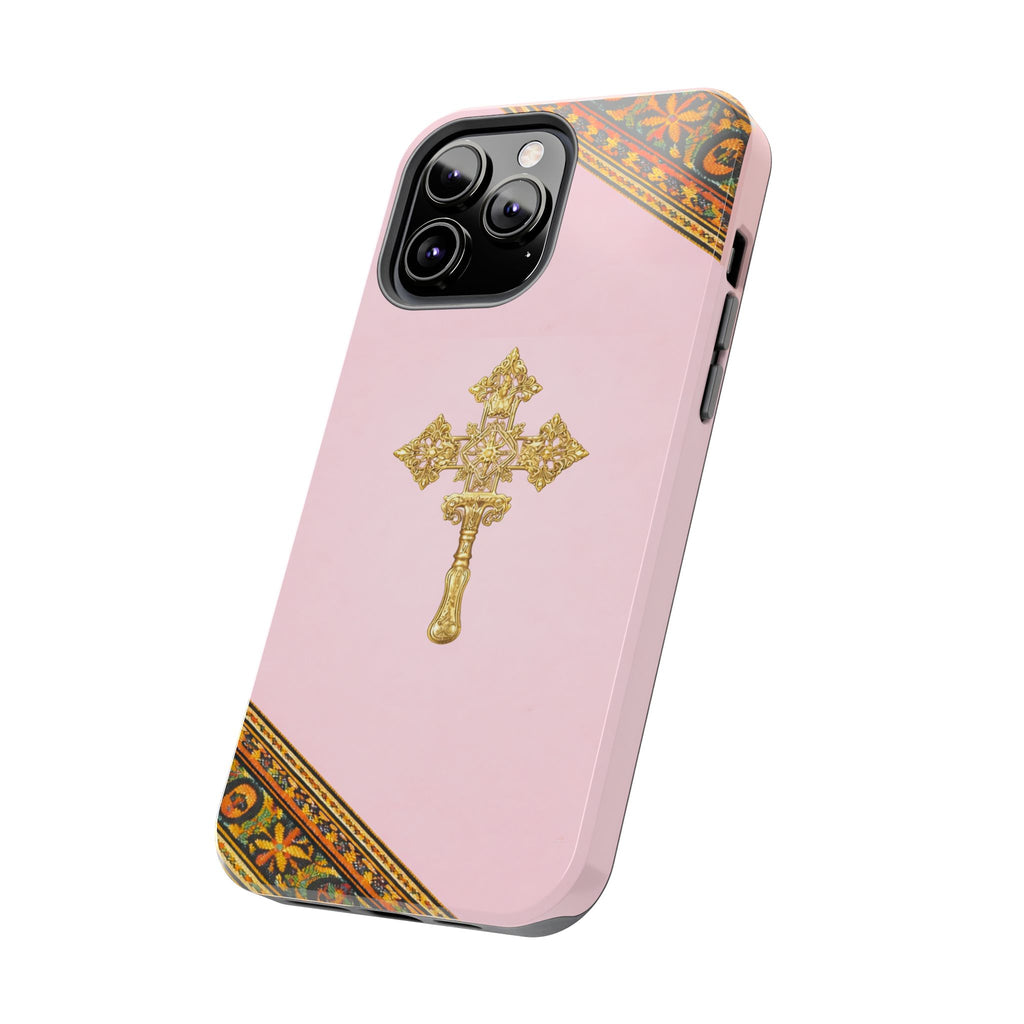 Pink Ethiopian Cross Phone Case 🇪🇹 | Orthodox Christian Tough iPhone Case  | Habesha Design