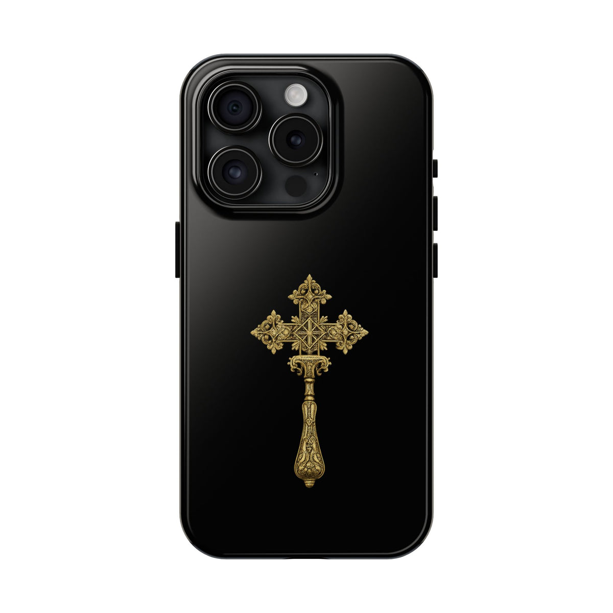 Black & Gold Ethiopian Cross Tough Case – phone case view 17