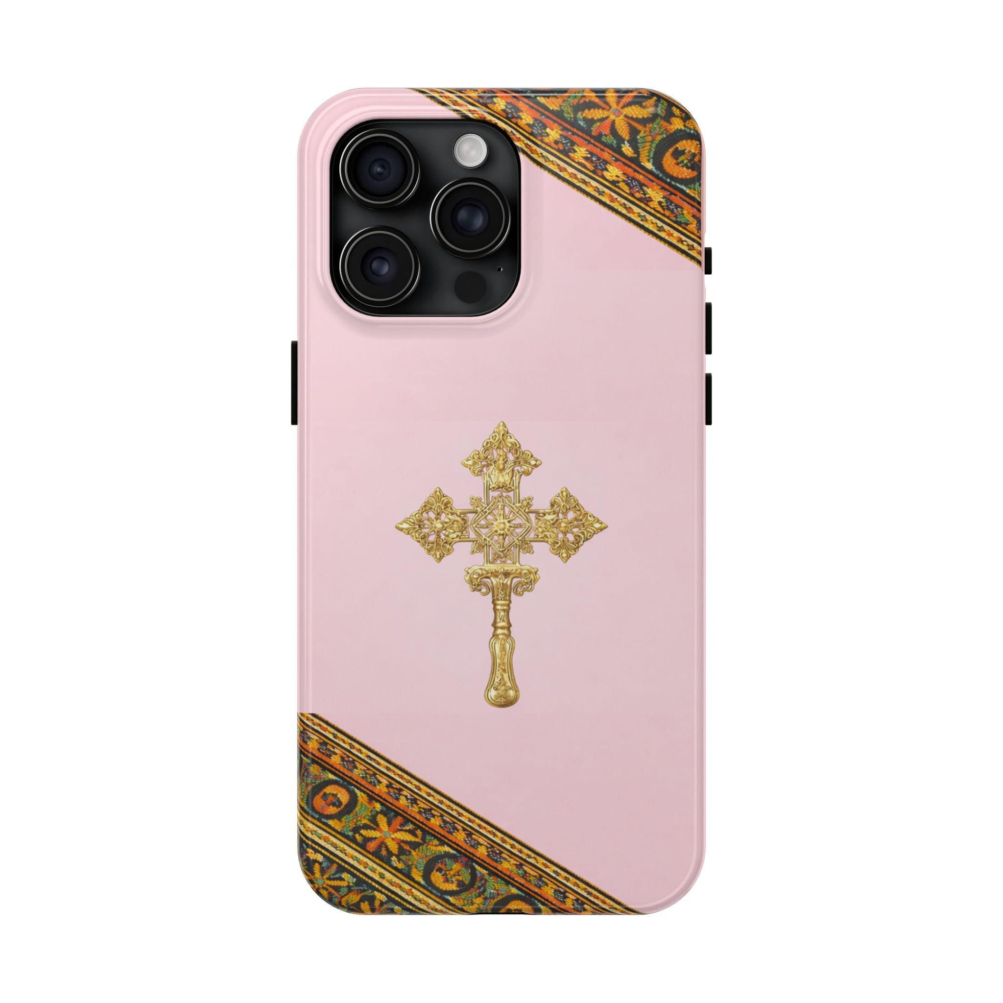 Pink Ethiopian Cross Phone Case 🇪🇹 | Orthodox Christian Tough iPhone Case  | Habesha Design