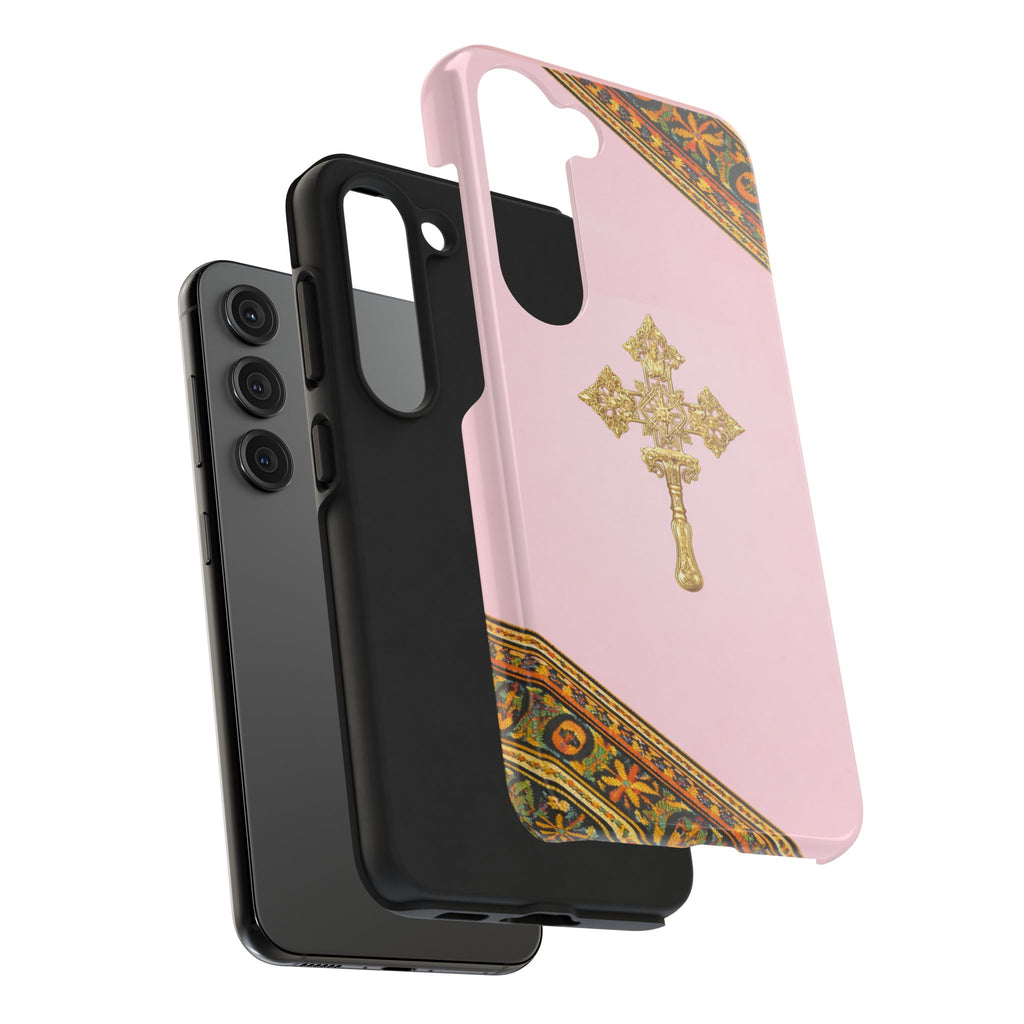 Pink Ethiopian Cross Phone Case 🇪🇹 | Orthodox Christian Tough iPhone Case  | Habesha Design