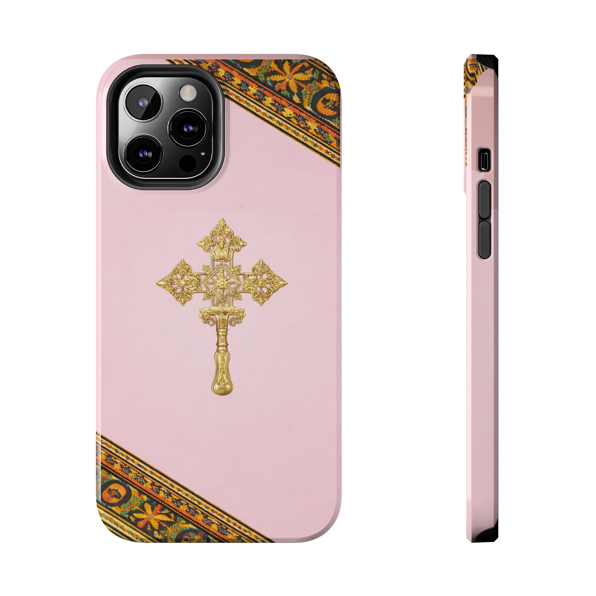 Pink Ethiopian Cross Phone Case 🇪🇹 | Orthodox Christian Tough iPhone Case  | Habesha Design