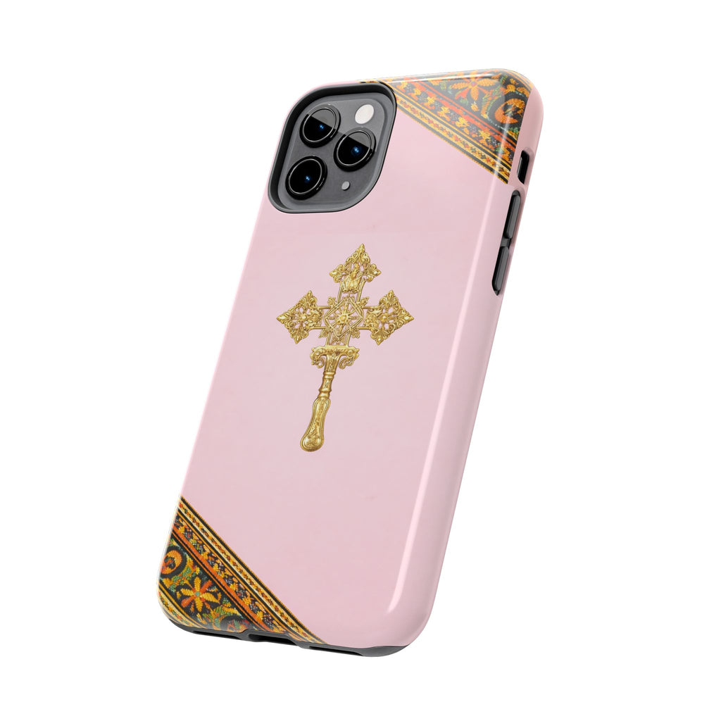 Pink Ethiopian Cross Phone Case 🇪🇹 | Orthodox Christian Tough iPhone Case  | Habesha Design