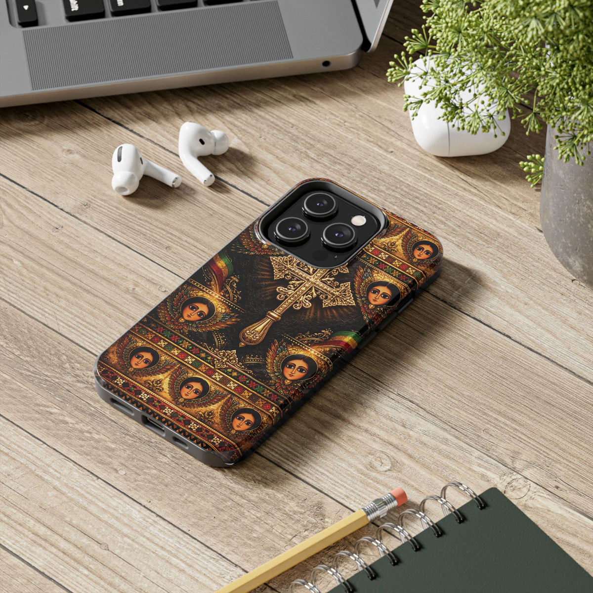 Ethiopian Cross & Angels Tough Case – phone case view 14