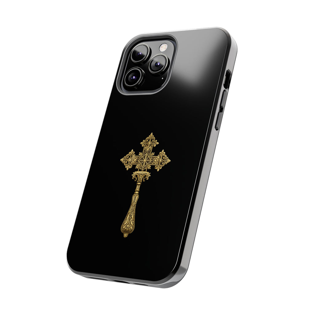 Black & Gold Ethiopian Cross Tough Case – phone case view 34