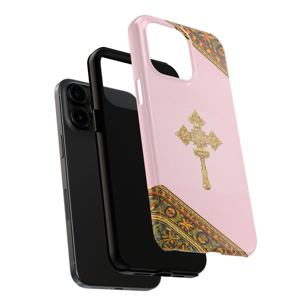 Pink Ethiopian Cross Phone Case 🇪🇹 | Orthodox Christian Tough iPhone Case  | Habesha Design