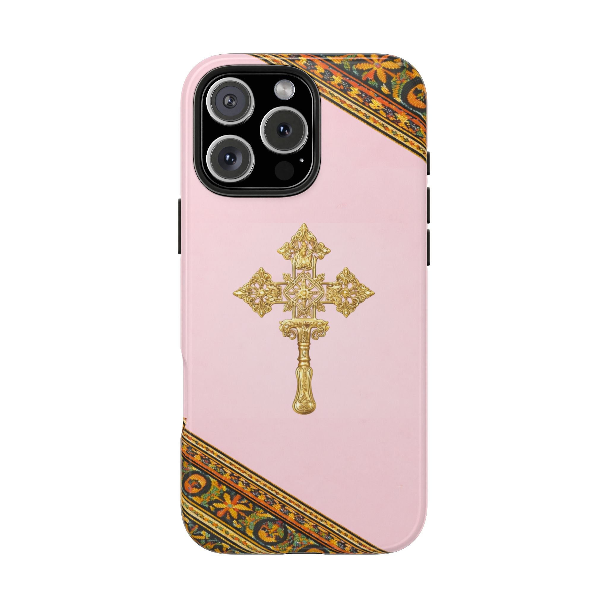 Pink Ethiopian Cross Phone Case 🇪🇹 | Orthodox Christian Tough iPhone Case  | Habesha Design