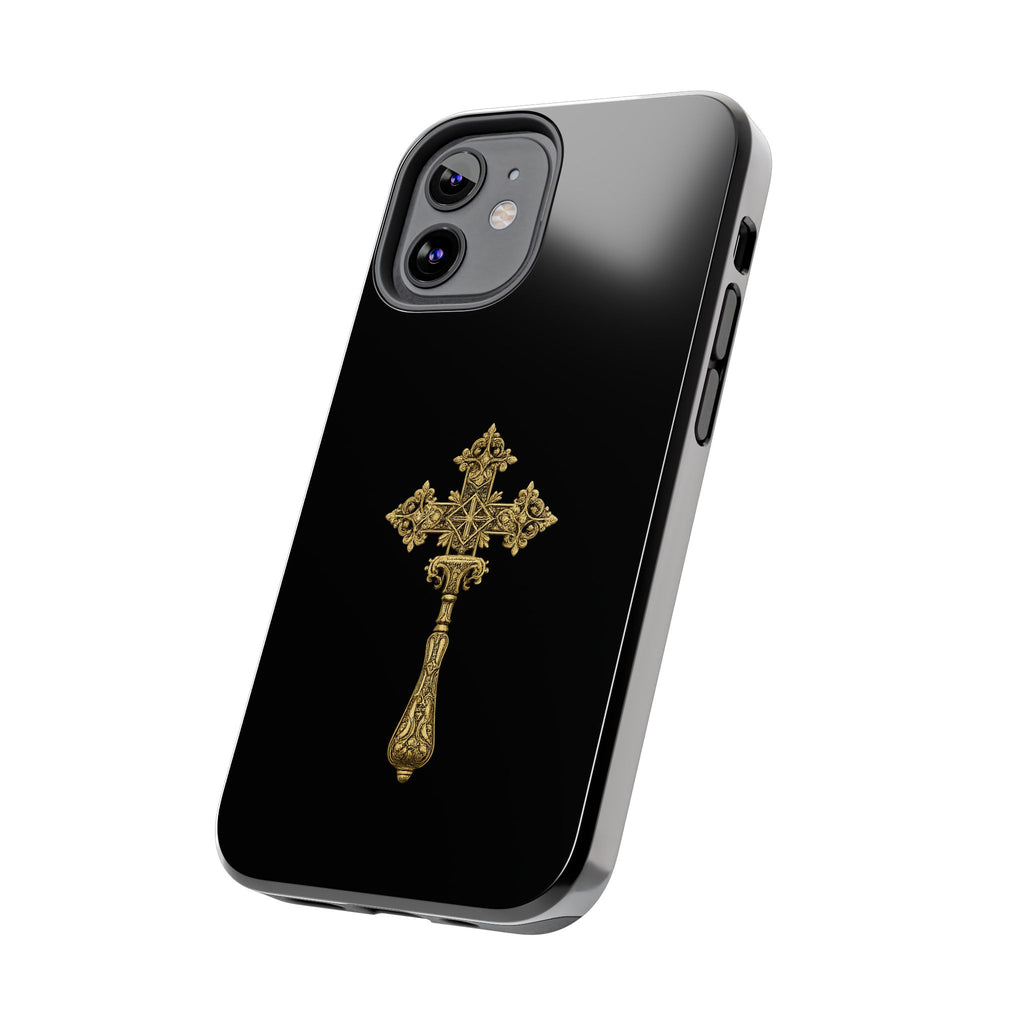 Black & Gold Ethiopian Cross Tough Case – phone case view 49