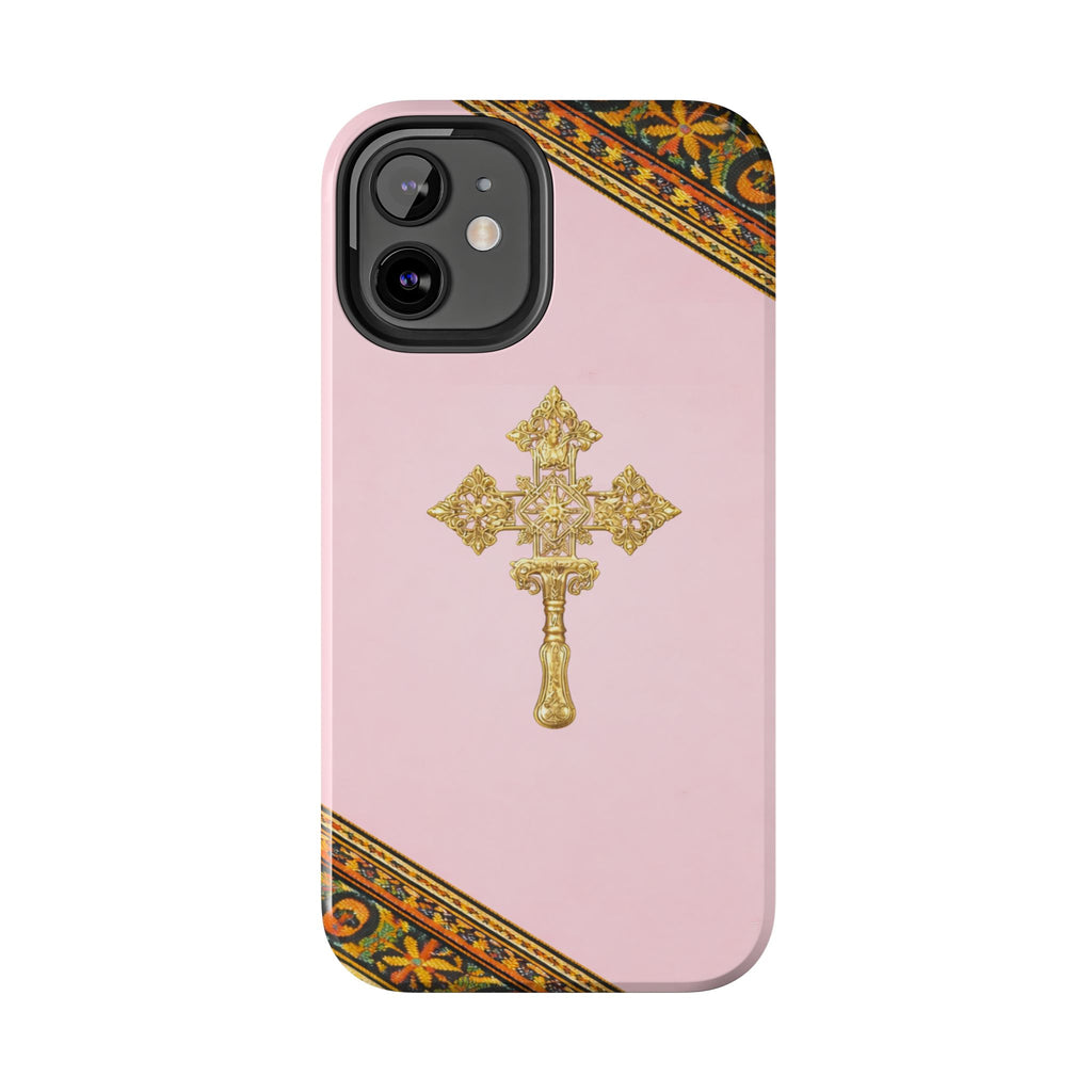 Pink Ethiopian Cross Phone Case 🇪🇹 | Orthodox Christian Tough iPhone Case  | Habesha Design