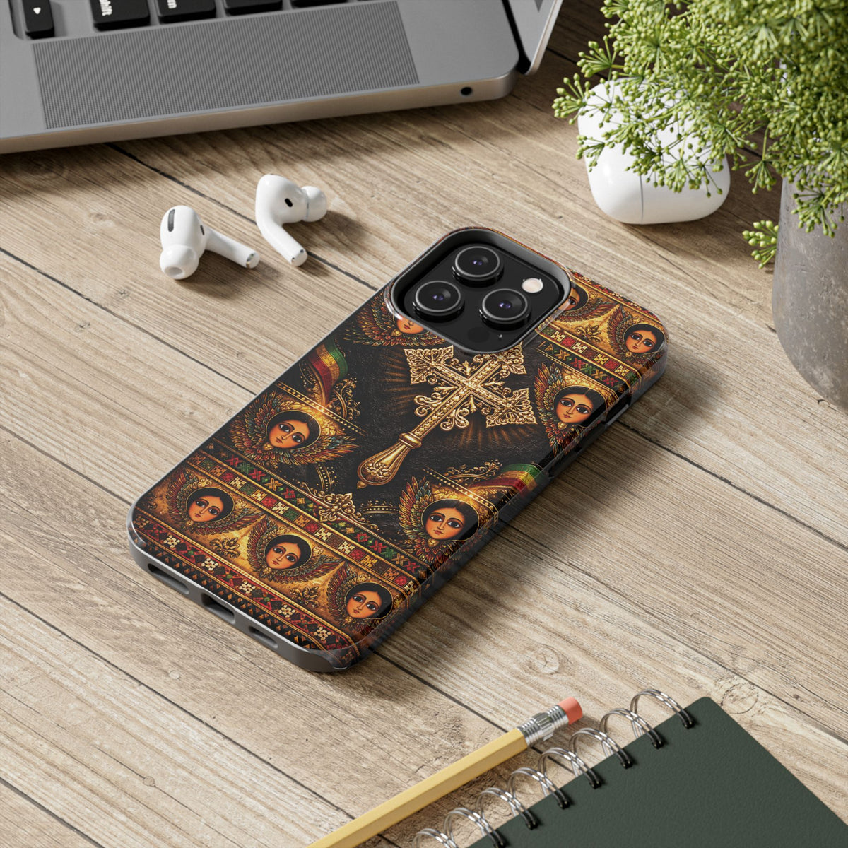 Ethiopian Cross & Angels Tough Case – phone case view 15