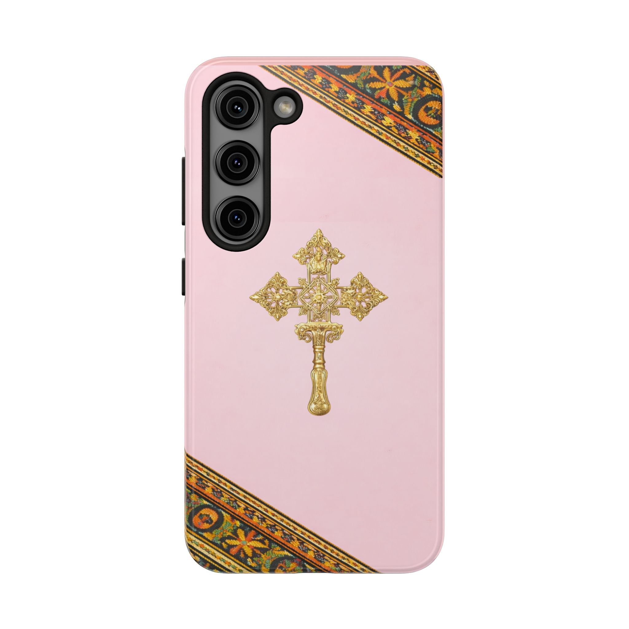 Pink Ethiopian Cross Phone Case 🇪🇹 | Orthodox Christian Tough iPhone Case  | Habesha Design