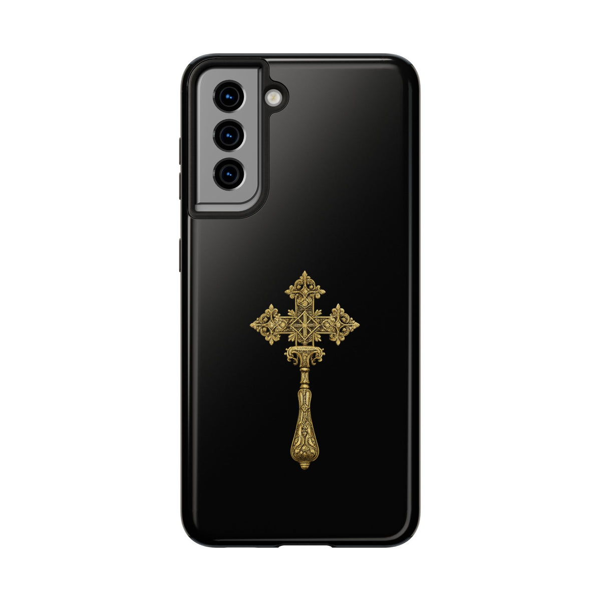 Black & Gold Ethiopian Cross Tough Case – phone case view 23