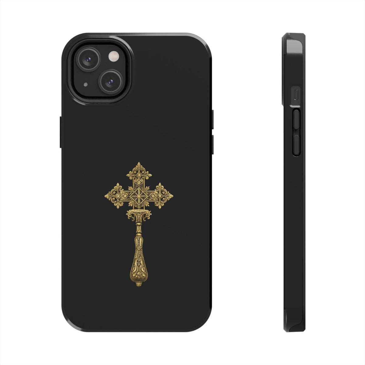 Black & Gold Ethiopian Cross Tough Case – phone case view 15