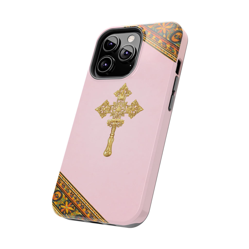 Pink Ethiopian Cross Phone Case 🇪🇹 | Orthodox Christian Tough iPhone Case  | Habesha Design