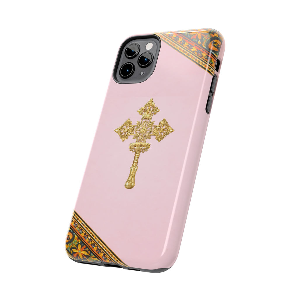 Pink Ethiopian Cross Phone Case 🇪🇹 | Orthodox Christian Tough iPhone Case  | Habesha Design