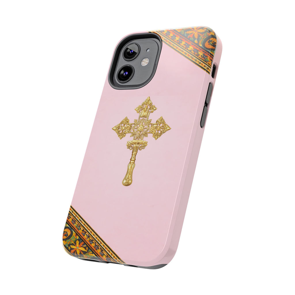 Pink Ethiopian Cross Phone Case 🇪🇹 | Orthodox Christian Tough iPhone Case  | Habesha Design