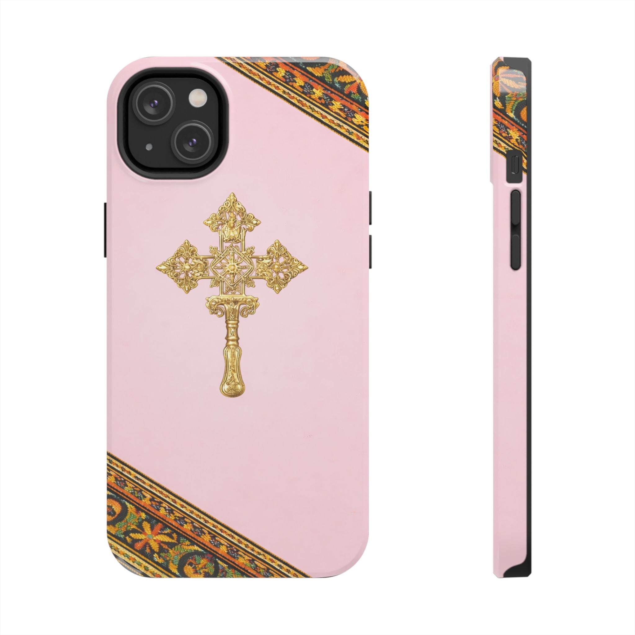 Pink Ethiopian Cross Phone Case 🇪🇹 | Orthodox Christian Tough iPhone Case  | Habesha Design