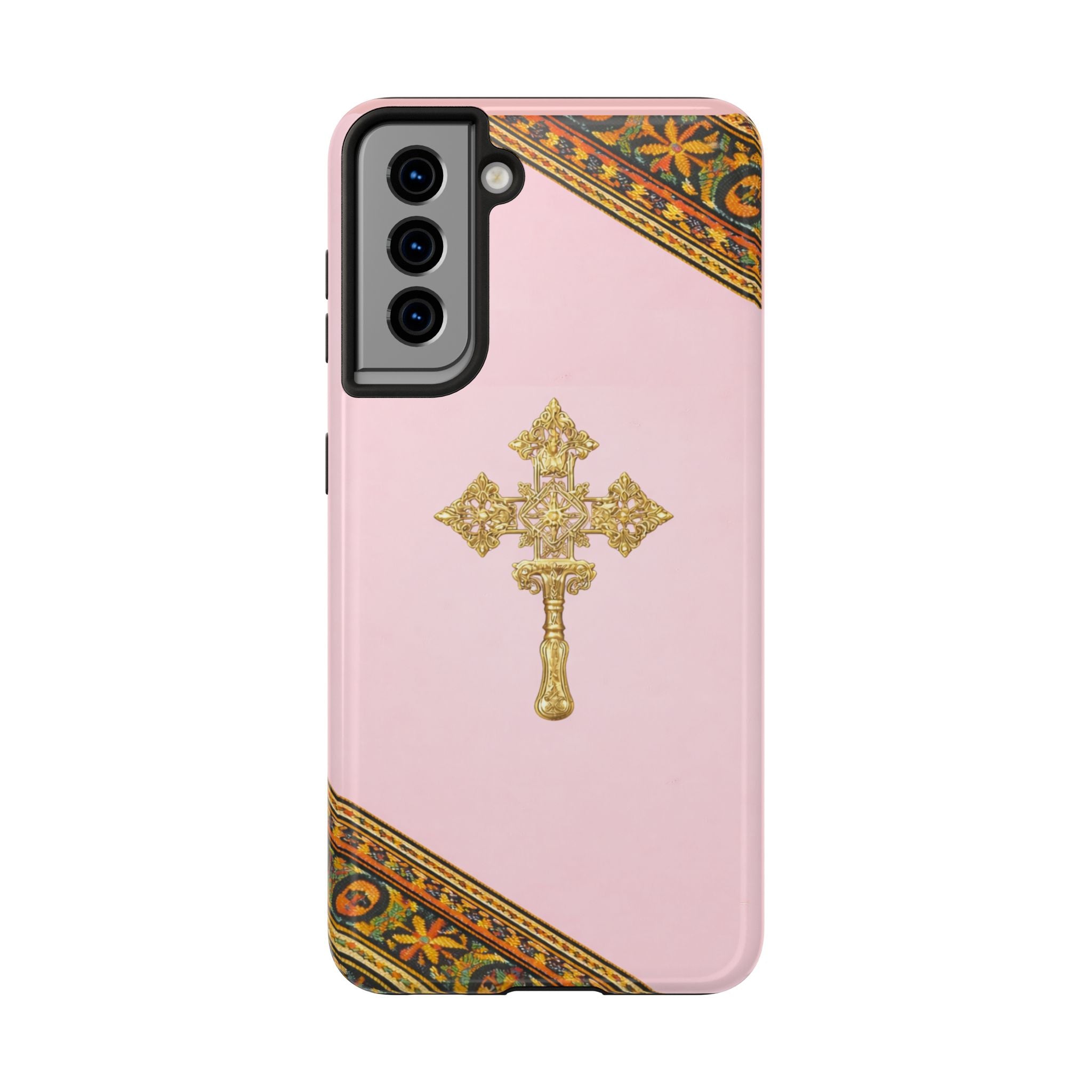 Pink Ethiopian Cross Phone Case 🇪🇹 | Orthodox Christian Tough iPhone Case  | Habesha Design