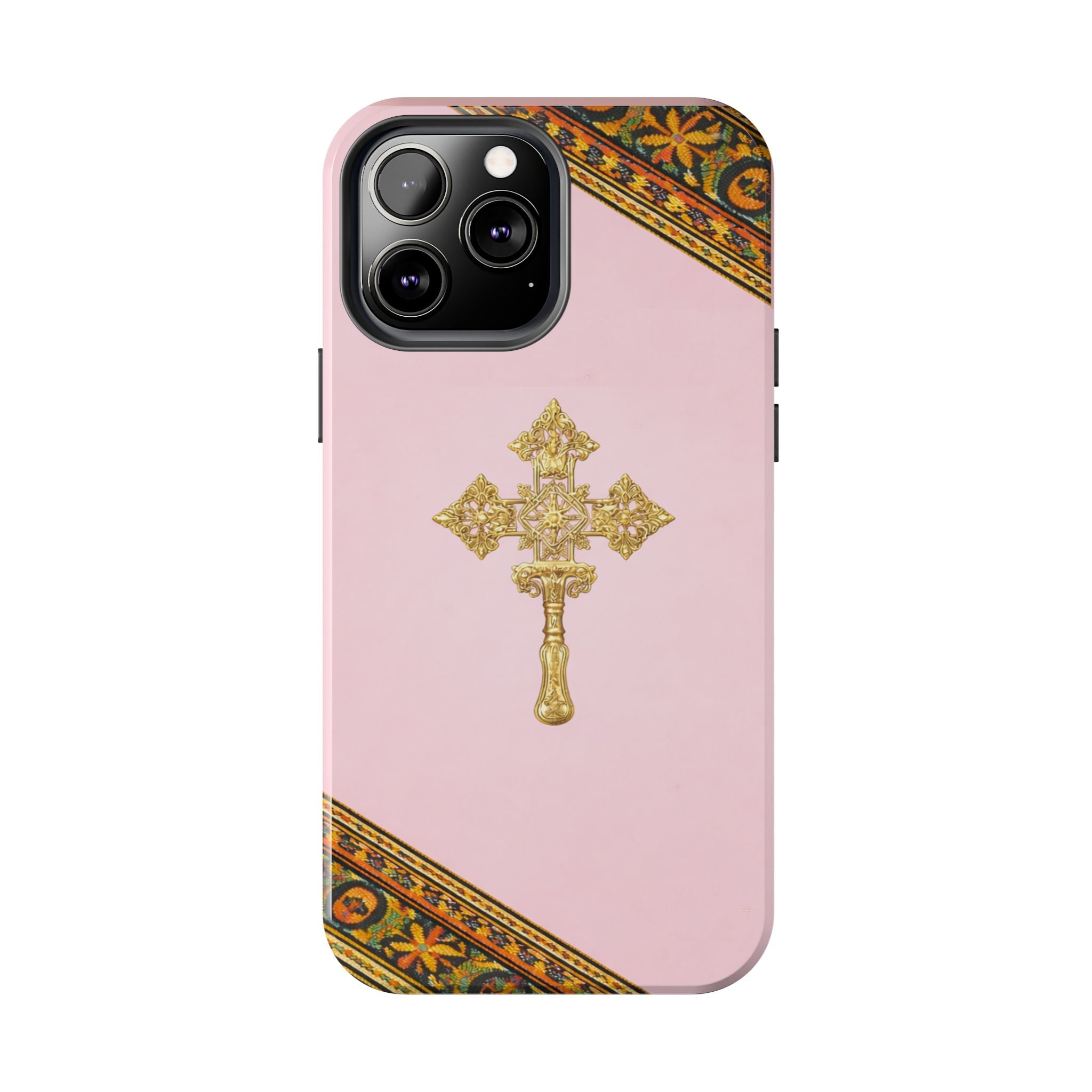 Pink Ethiopian Cross Phone Case 🇪🇹 | Orthodox Christian Tough iPhone Case  | Habesha Design