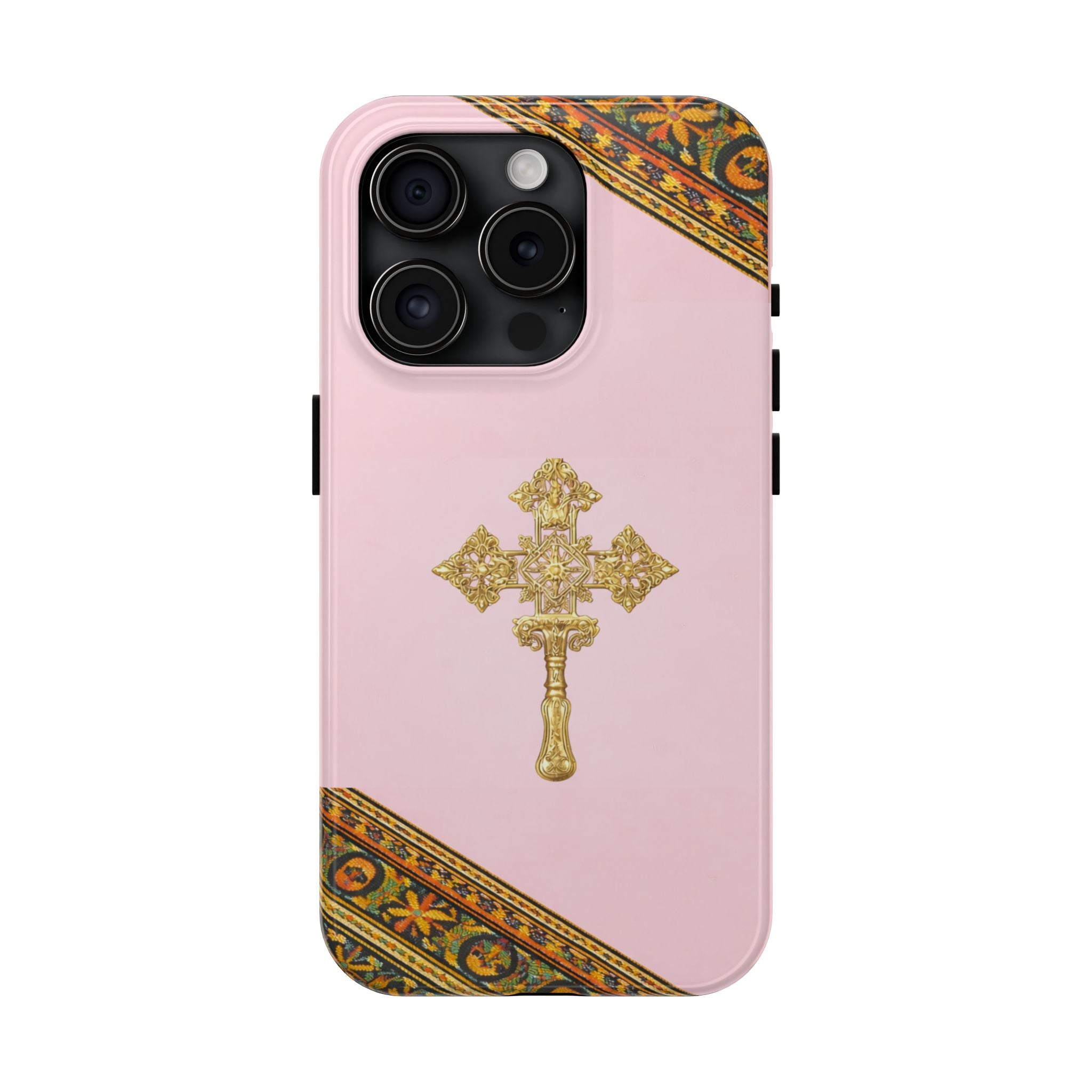 Pink Ethiopian Cross Phone Case 🇪🇹 | Orthodox Christian Tough iPhone Case  | Habesha Design