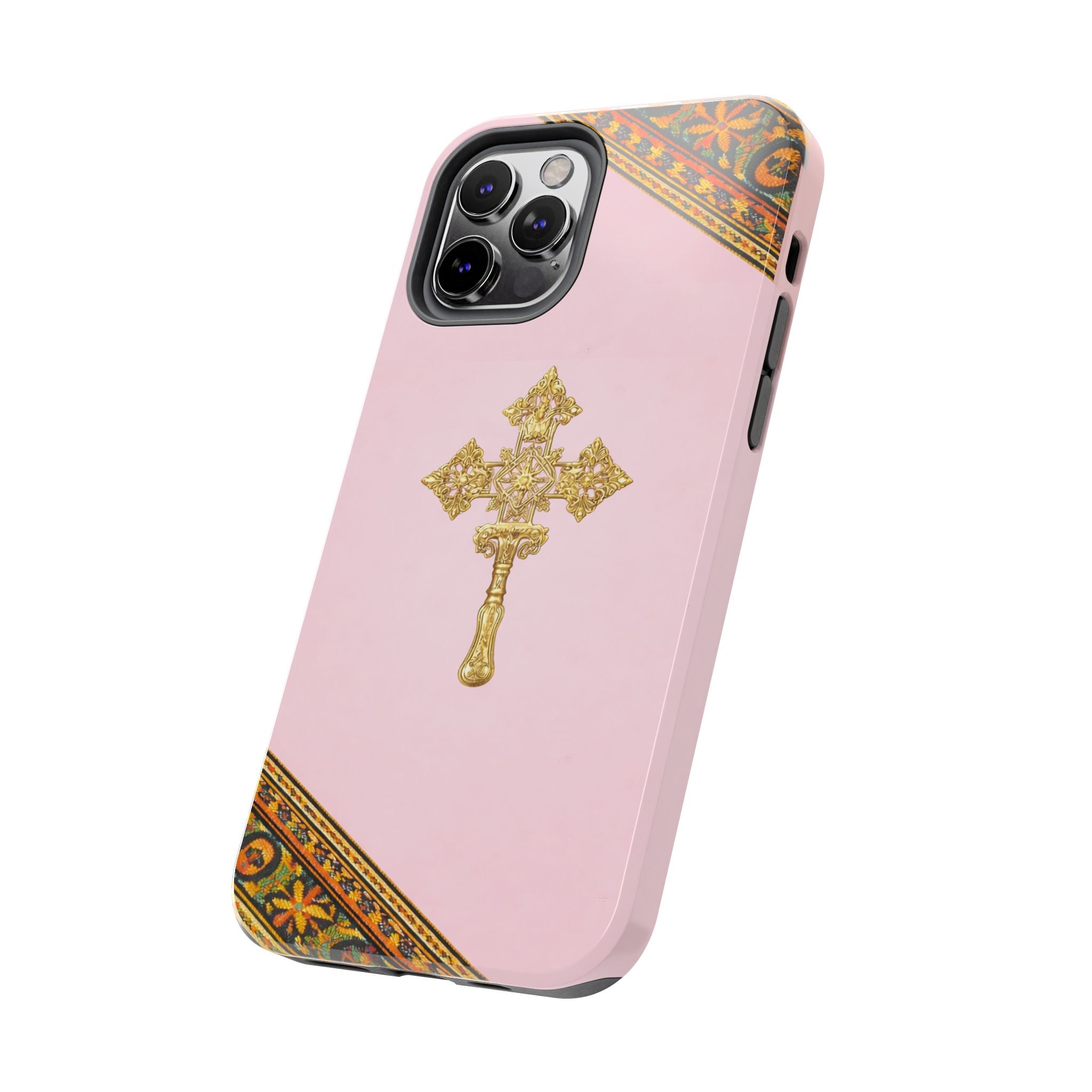 Pink Ethiopian Cross Phone Case 🇪🇹 | Orthodox Christian Tough iPhone Case  | Habesha Design