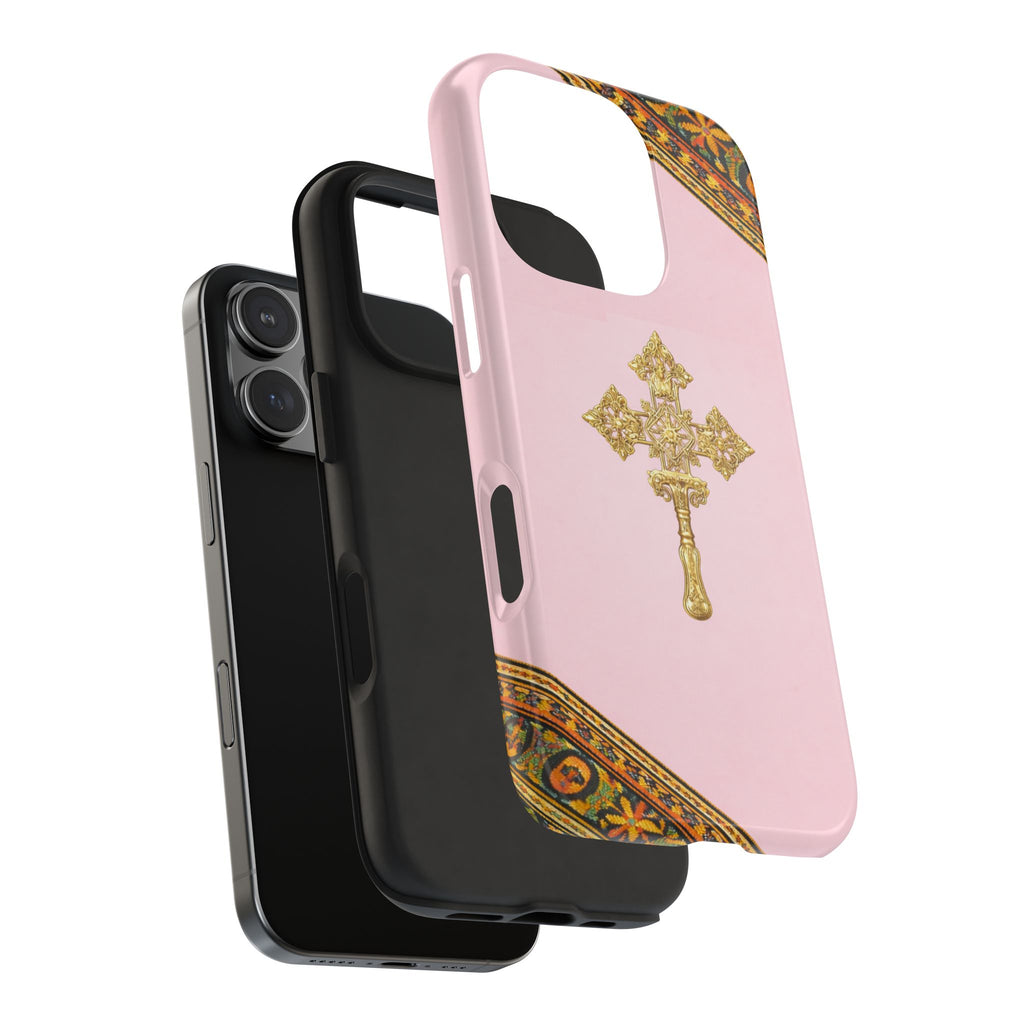 Pink Ethiopian Cross Phone Case 🇪🇹 | Orthodox Christian Tough iPhone Case  | Habesha Design